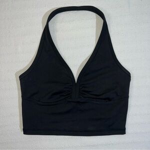 Frankie’s Bikini Active Lively Halter Top Womens Medium Black Preppy Athleisure